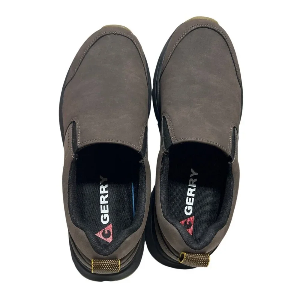 New In Box Gerry Men Size 11 Brown Faux Leather Slide On Moc II Sneakers Shoes